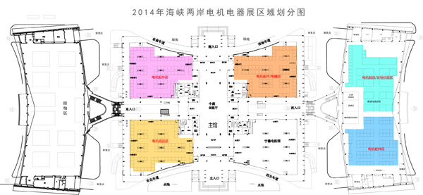 2014年海峽兩岸電機(jī)電器博覽會(huì)(寧德電機(jī)展、電博會(huì))展區(qū)劃分圖,點(diǎn)擊大圖